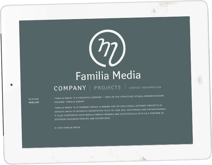 ipad with familia media page opened on it