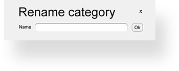 popup window that asks user to rename category