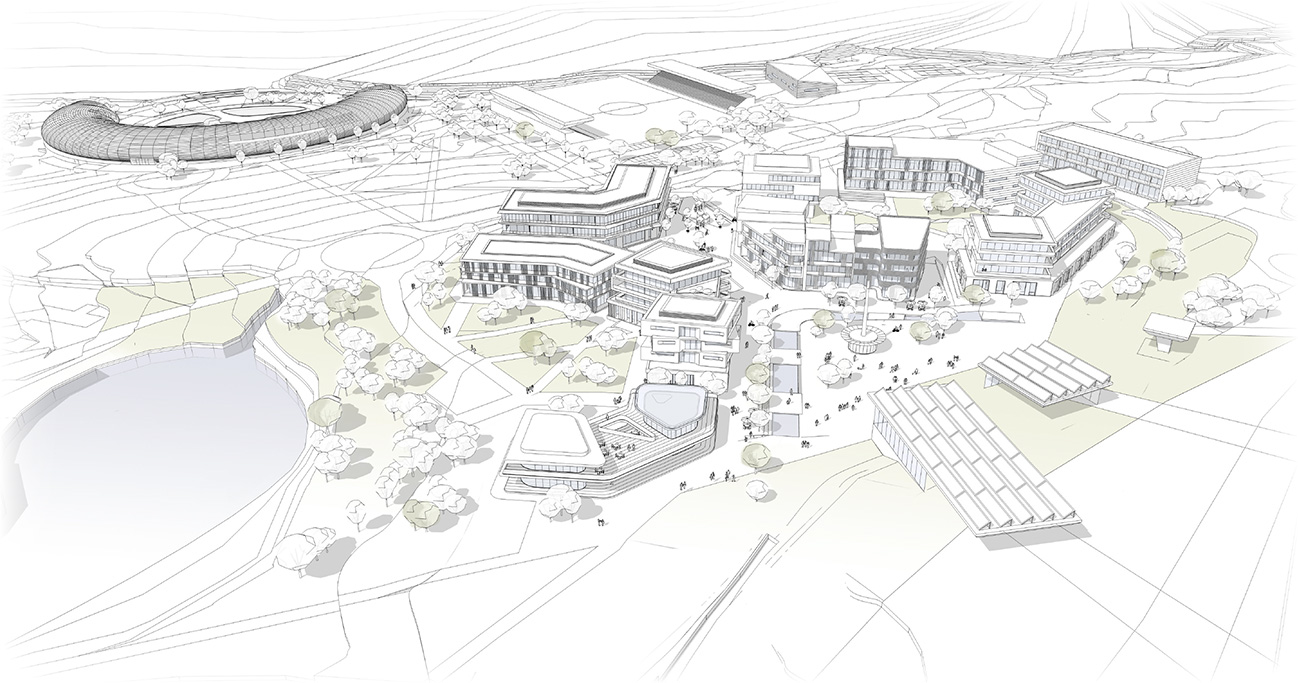 large render of the sketch concept of the matlas resort