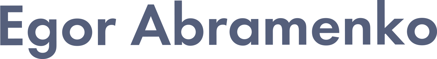 egor abramenko logo with futura font