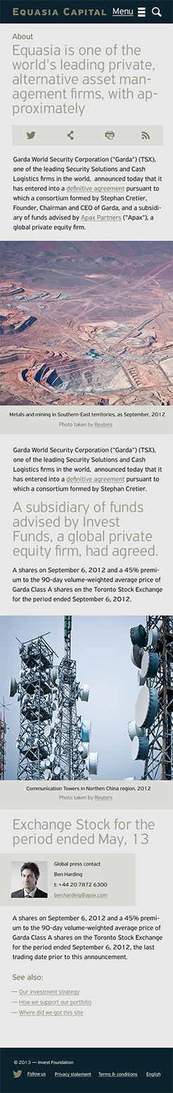 equasia capial article page for iphone